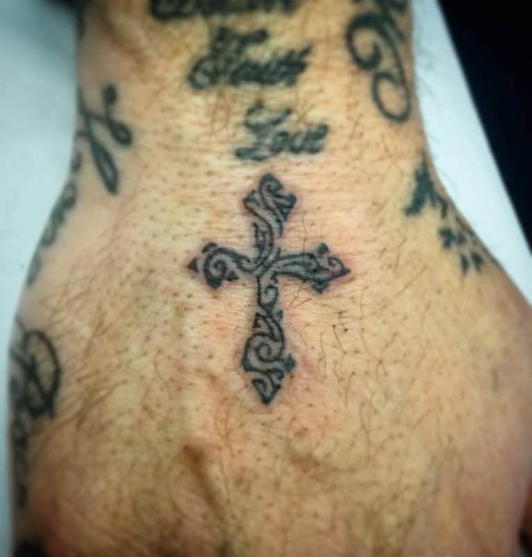 67 Cool Tribal Cross Tattoo Ideas   Small Tribal Cross Tattoo Natthetatt 768x804 