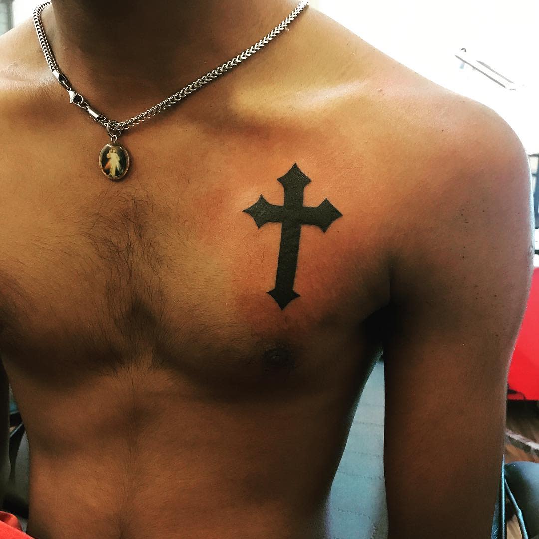 Small Tribal Cross Tattoo yan_tattooist
