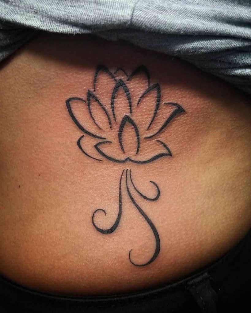 Boho doodle Lotus flower, blackwork tattoo design, Indian paisle Stock  Vector | Adobe Stock