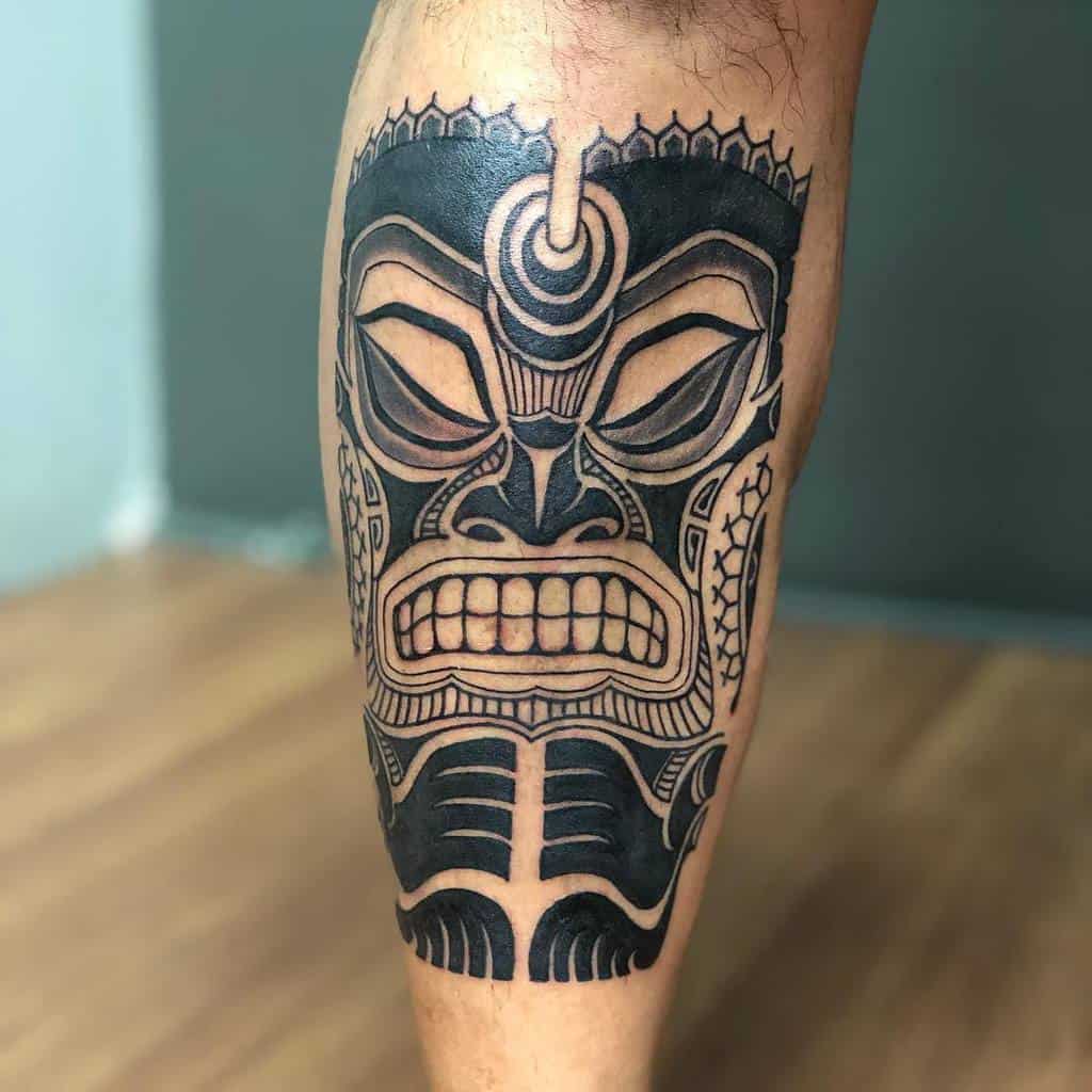 Small Tribal Leg Tattoos eddieborneoink