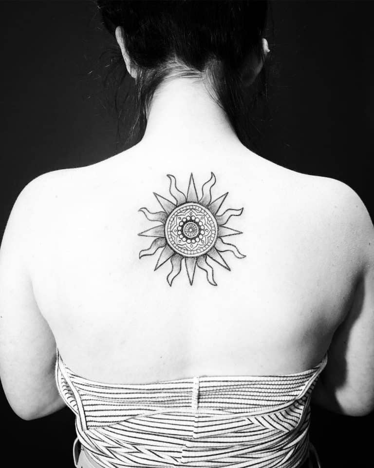 69 Cool Small Tribal Tattoo Ideas   Small Tribal Sun Tattoos Giokay 768x960 