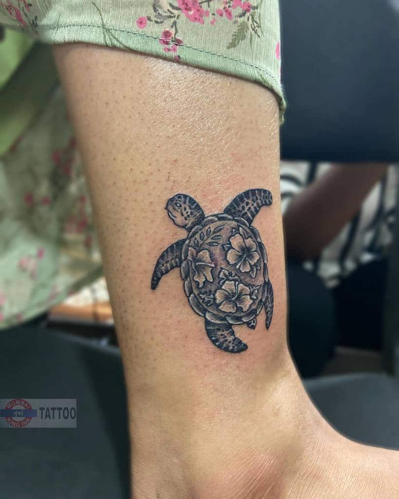 14 Turtle and Hibiscus Tattoo Designs  PetPress  Tribal turtle tattoos Hibiscus  tattoo Turtle tattoo