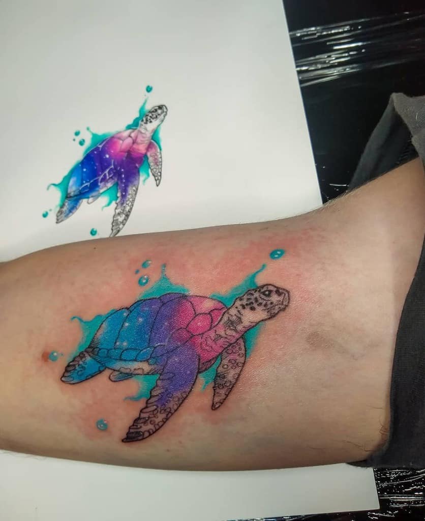turtle and whale. watercolor tattoos :: Behance