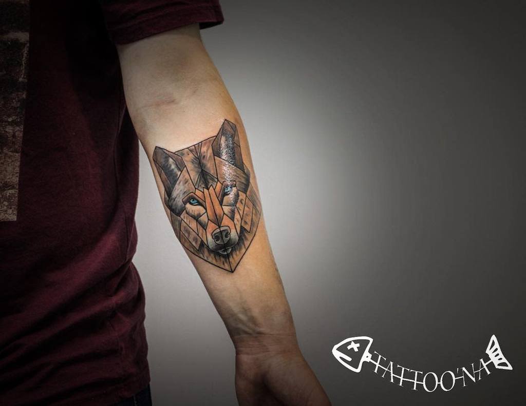 Small Wolf Forearm Tattoo asafrayfer
