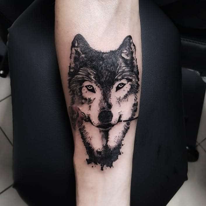 Small Wolf Forearm Tattoo gregory.p.tattoo