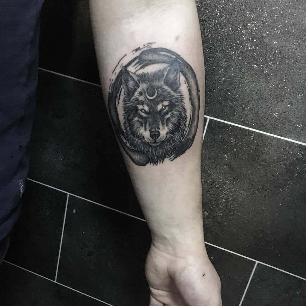 Small Wolf Forearm Tattoo kellytattoos1337