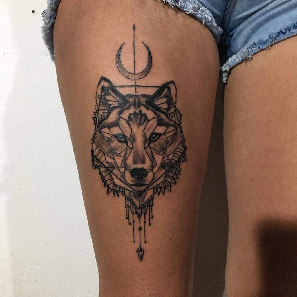 Small Wolf Leg Tattoo antrr72
