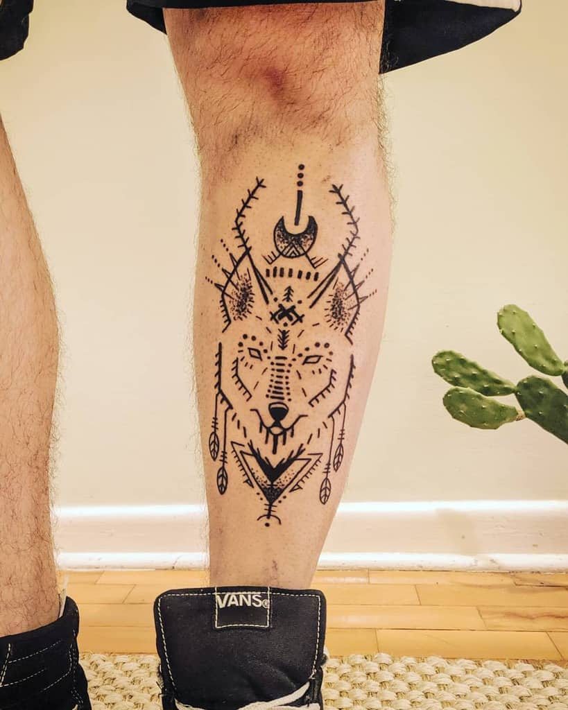Small Wolf Leg Tattoo brunorua.ink