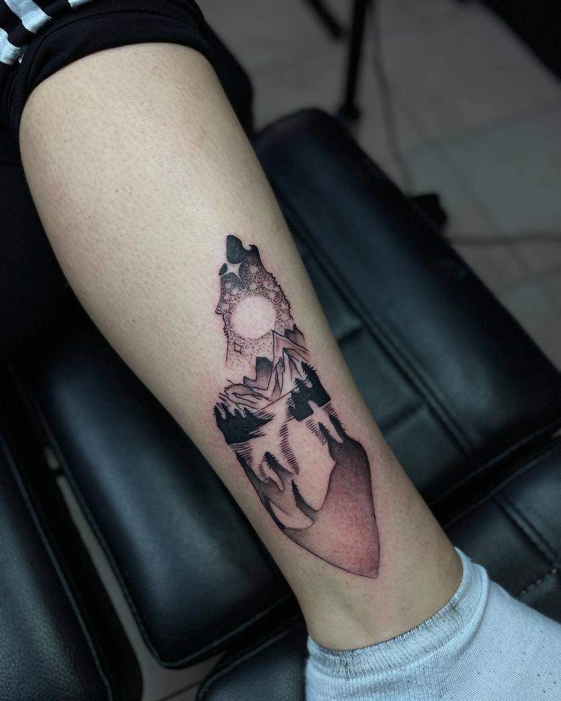 Small Wolf Leg Tattoo tattoozgzmiki