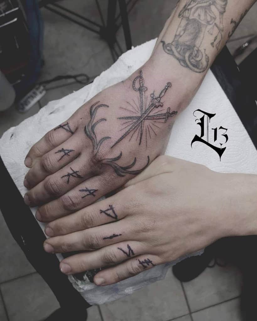 Small Word Finger Tattoos lucky.13.tattoo