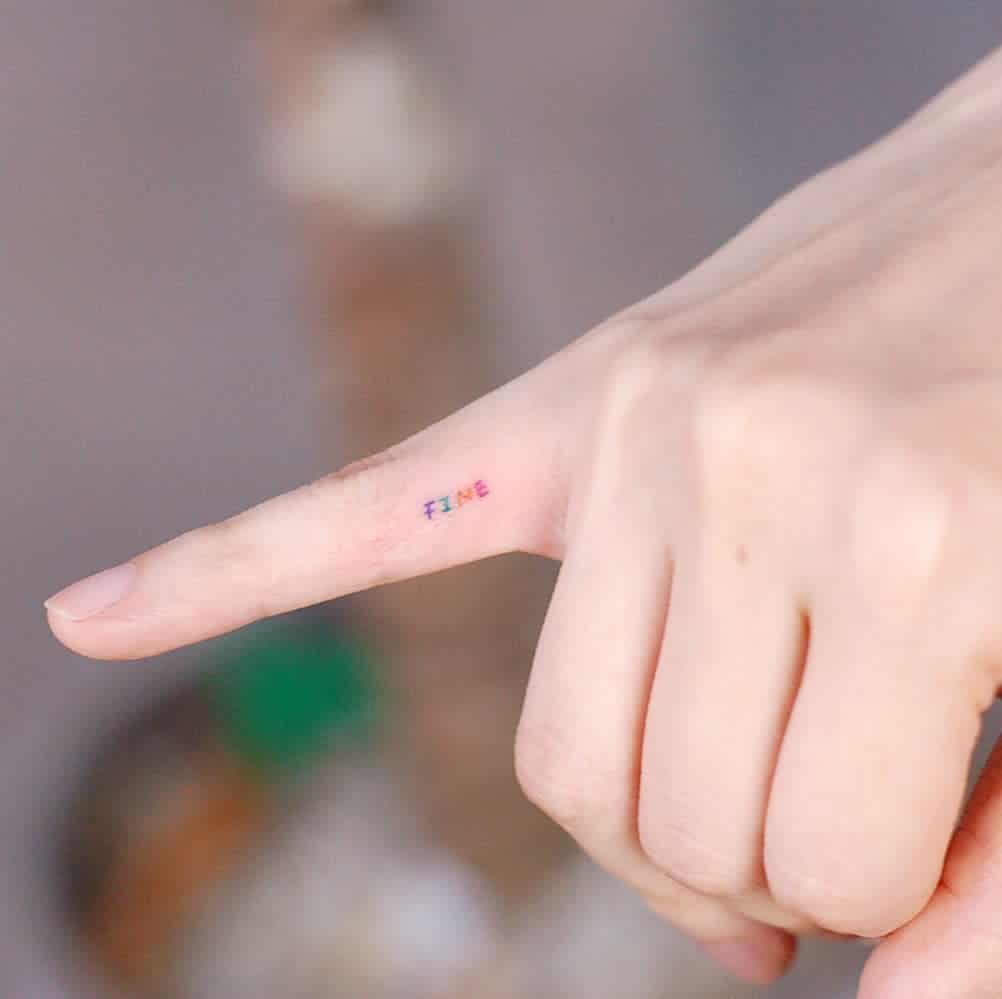 Small Word Finger Tattoos wittybutton_tattoo