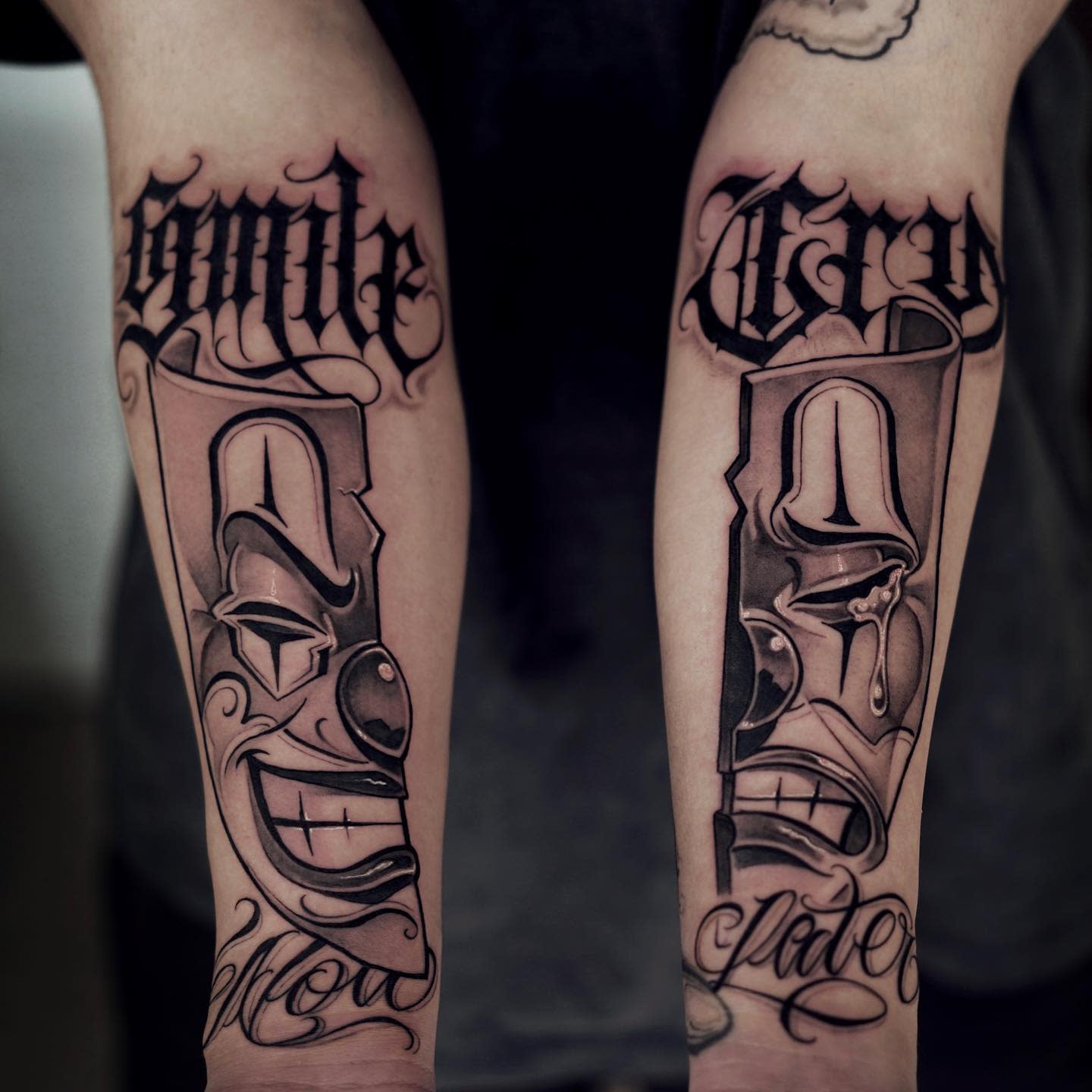 Chicano Smile Now Cry Later Tattoo -ct_ta2
