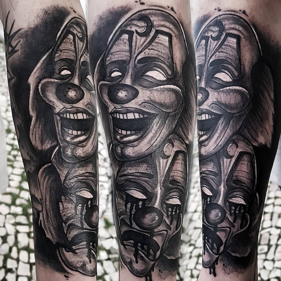 Clown Smile Now Cry Later Tattoo -amaral.tattoo