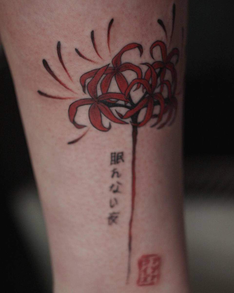 robcuellotattoo on Twitter You dont have to be a Tokyo Ghoul fan to  like the red spider lily I loved the idea of doing a greyish and red  version as it reflects