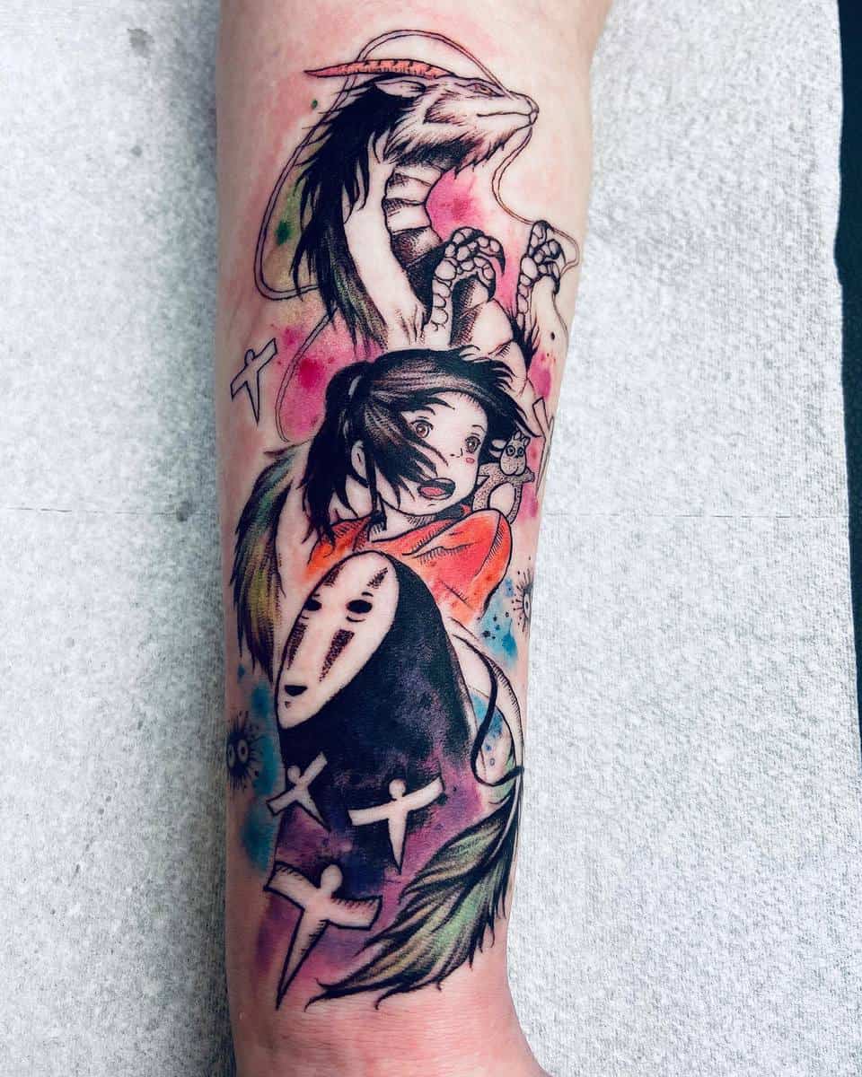 Tatuaje De El Viaje De Chihiro De Studio Ghibli -wolfpocky