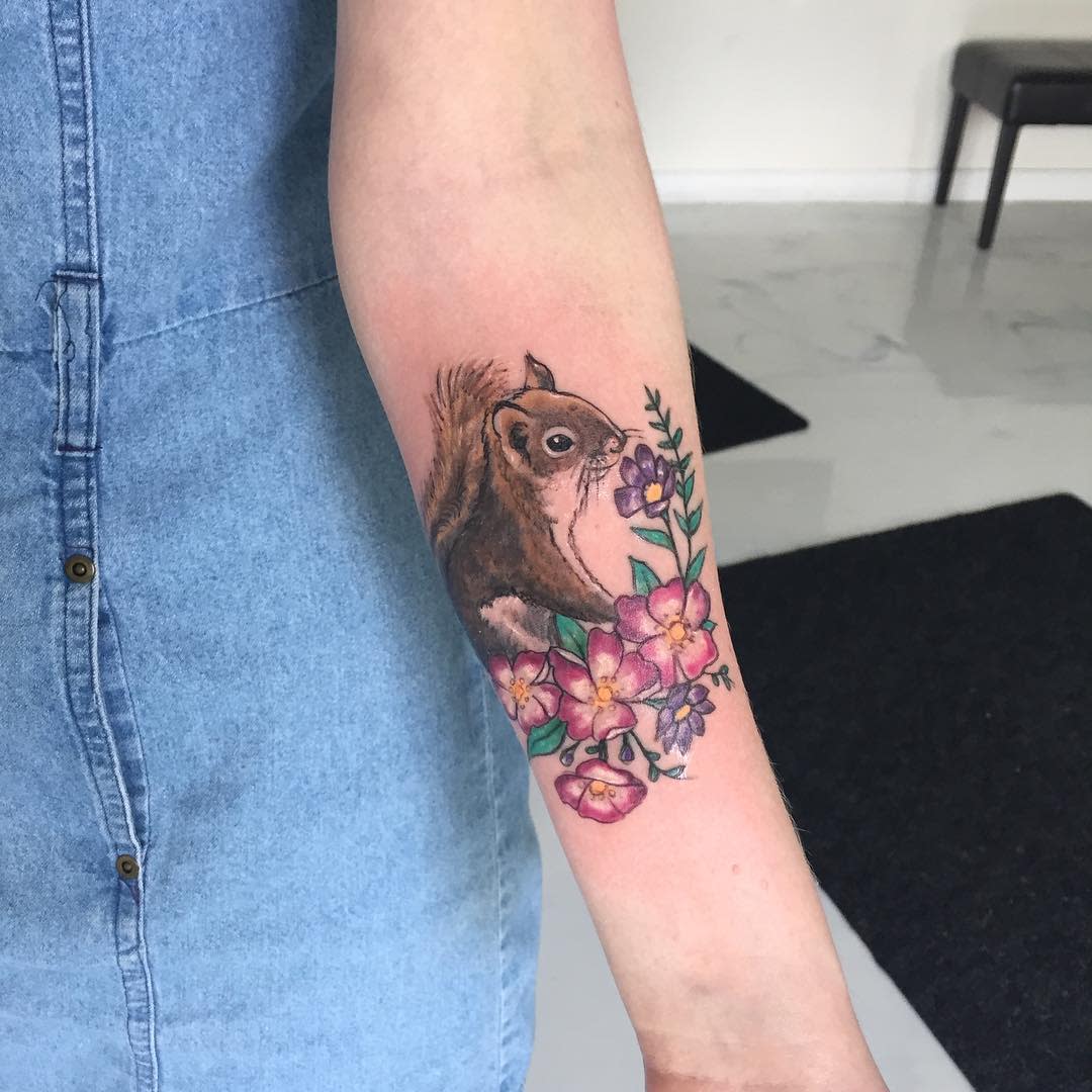 Cute Squirrel Portrait Tattoo Design – Tattoos Wizard Designs