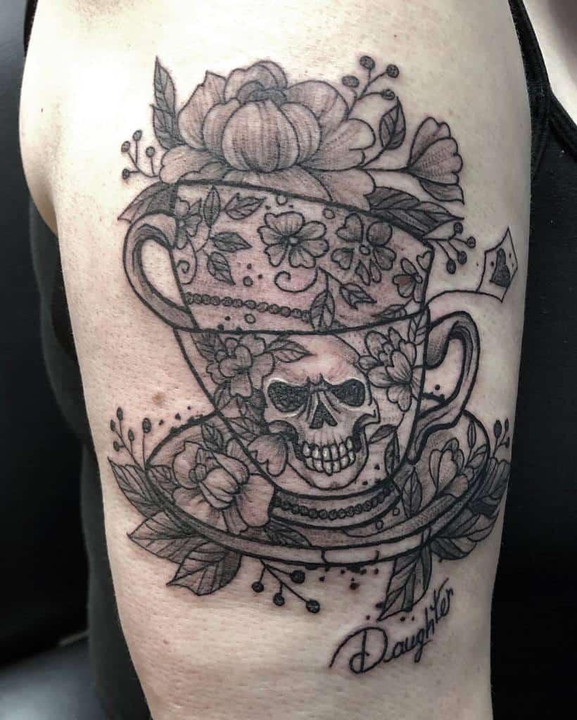Stacked Teacup Tattoo Lanabananderson