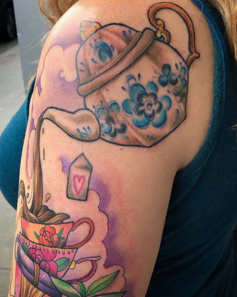 Stacked Teacup Tattoo Tatloewen 2