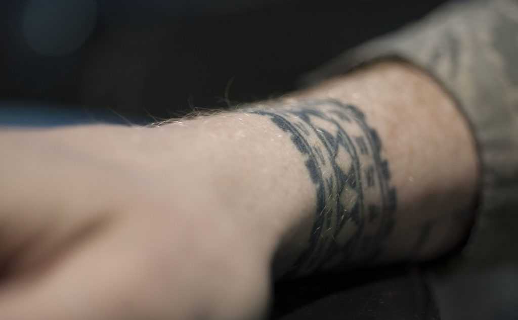 Stick And Poke US Air Force Serviceman Wrist Tattoo Public Domain