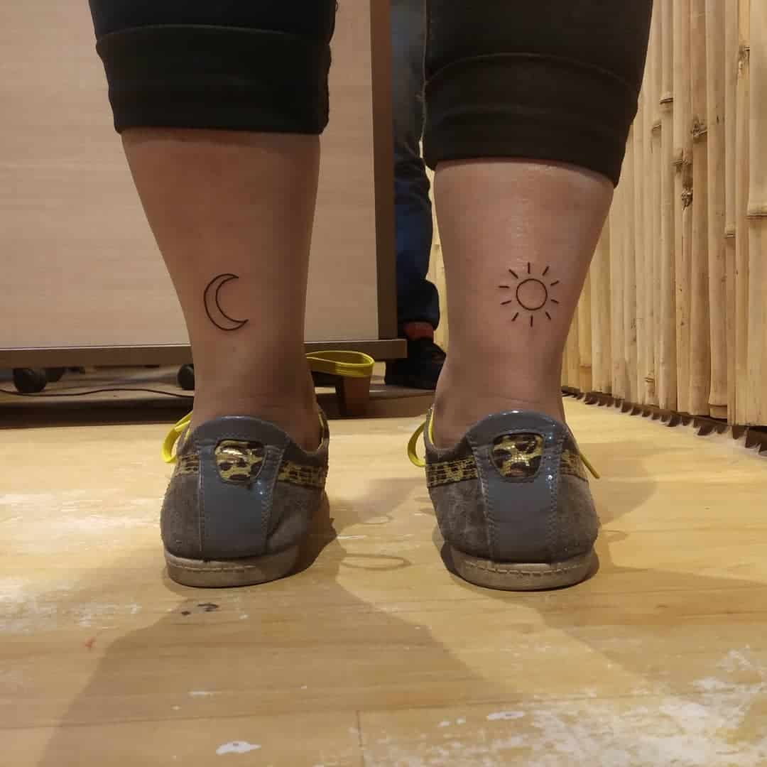 Sun and Moon Matching Tattoos angeltattoodesignstudio