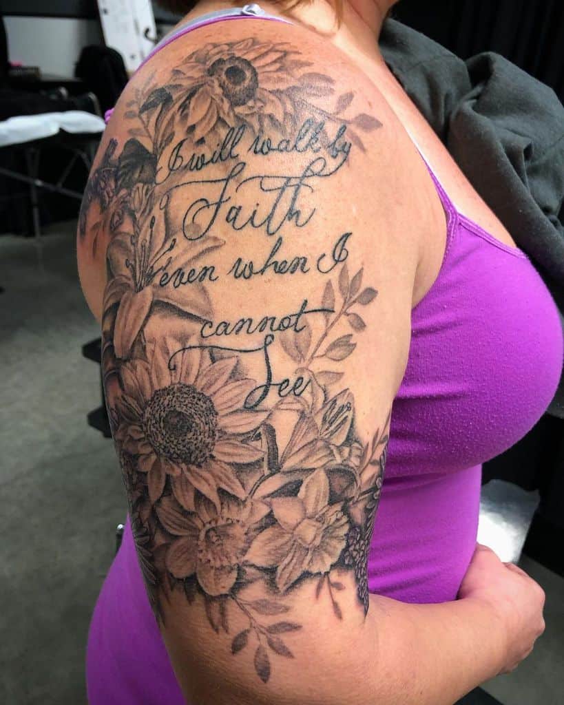Sunflower Half Sleeve Tattoos For Women lisadelauder