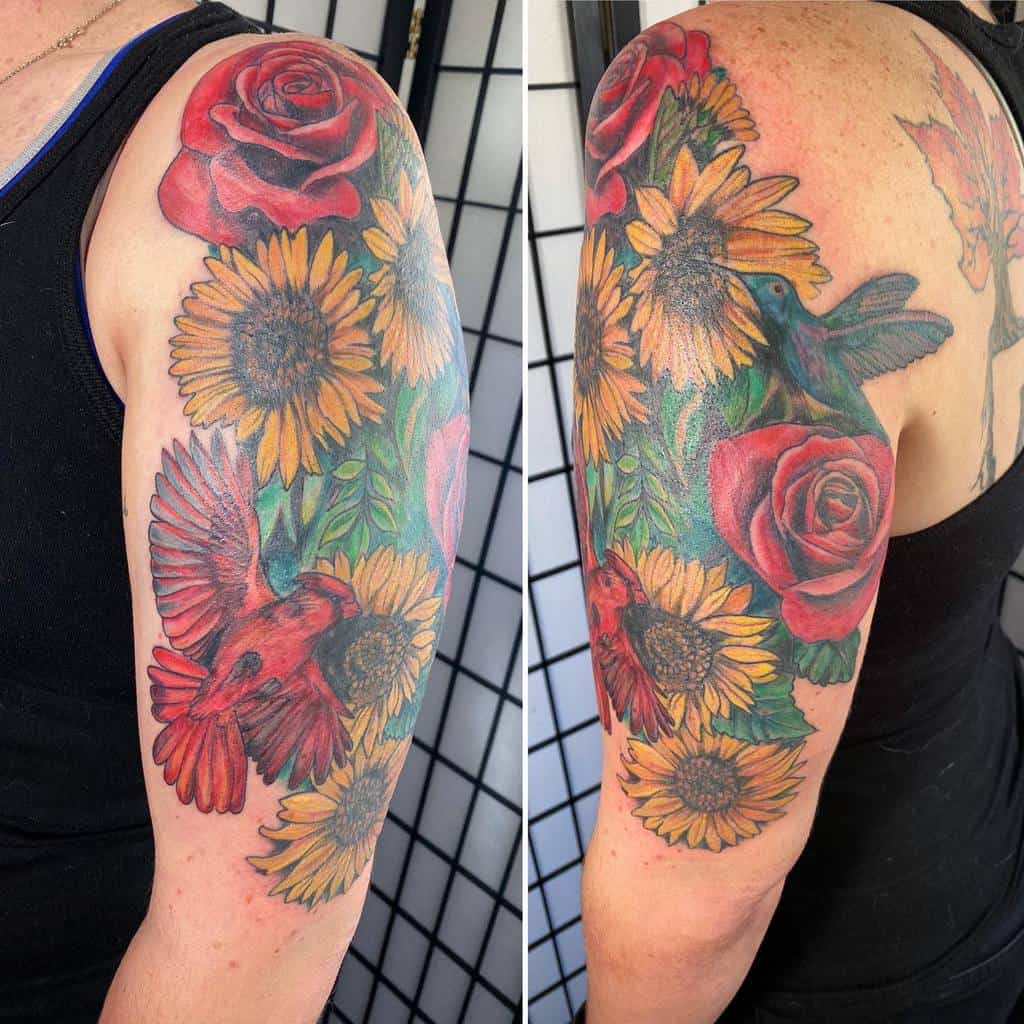 Sunflower Half Sleeve Tattoos For Women liveirontattoo