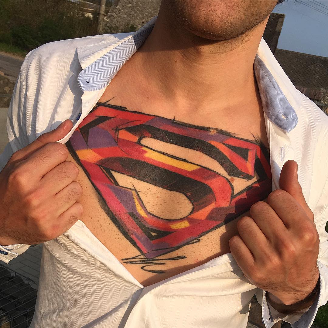 Superman Chest Tattoo -tat2szabi