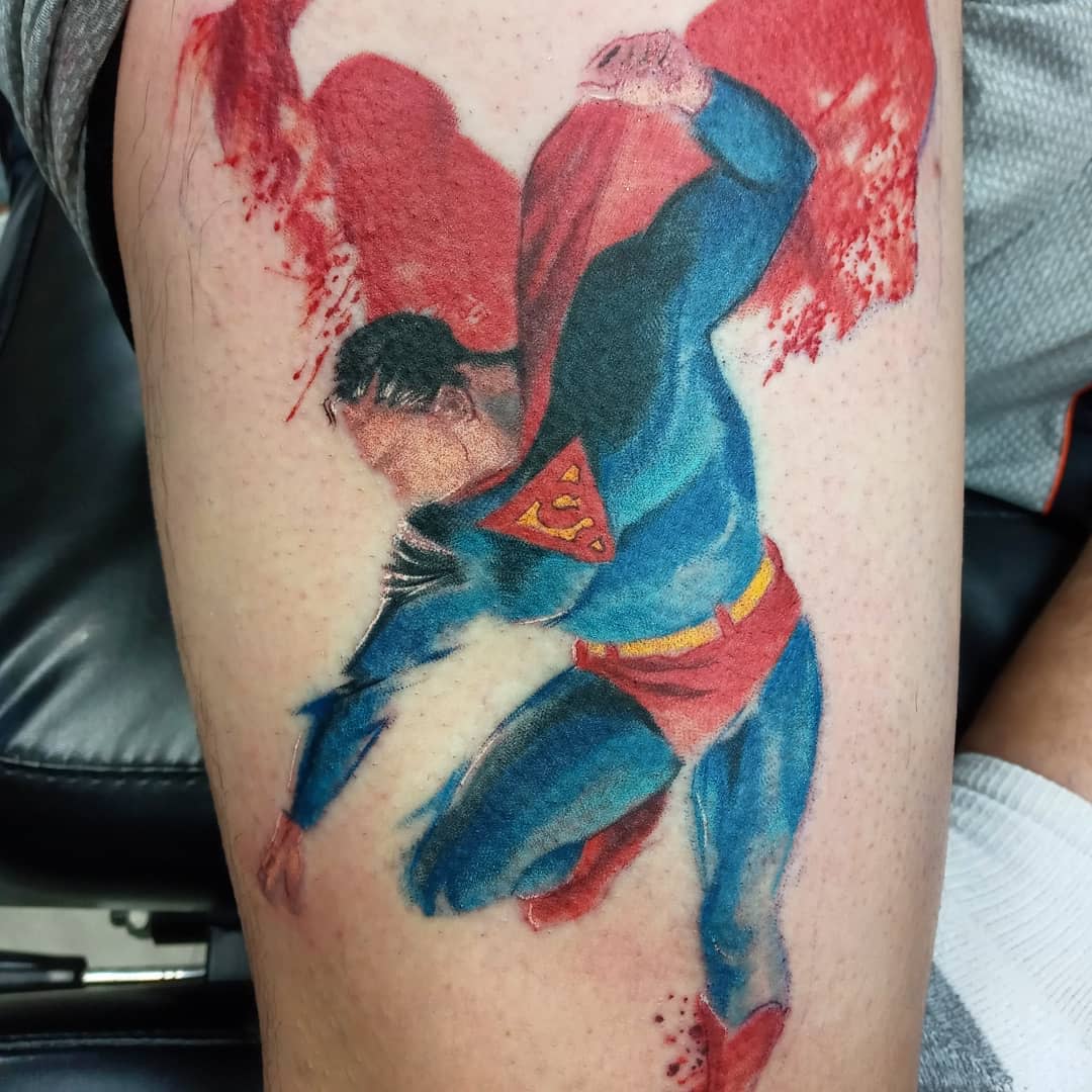 Superman Leg Tattoo -oldheathen1
