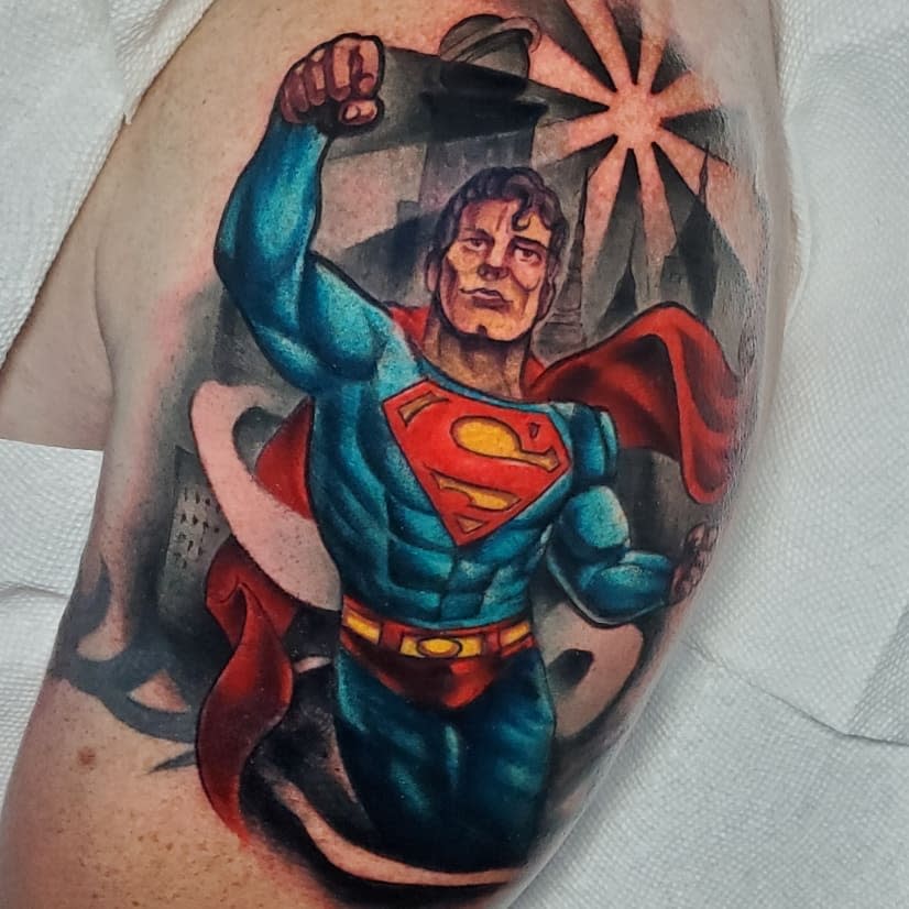 Superman Shoulder Tattoo -bendeadtattoos