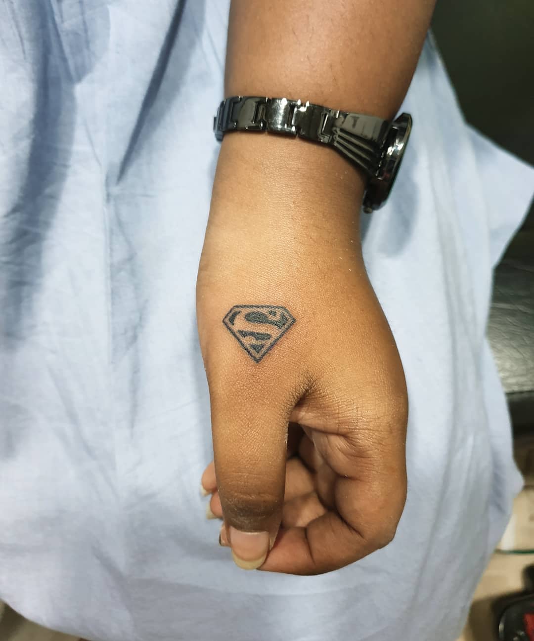 Small Superman Tattoo -thearttattoostudio