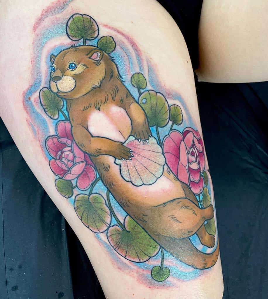 Swimming Otter Tattoo Amymalttattooing