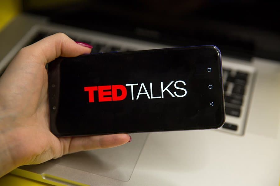 TED Talks logo on mobile phone