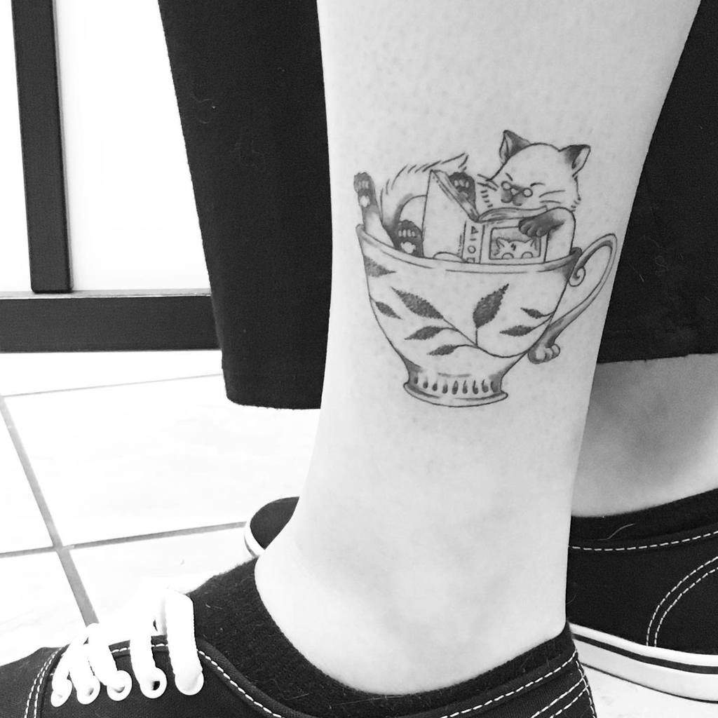 Teacup With Animals Tattoo Miso.inked