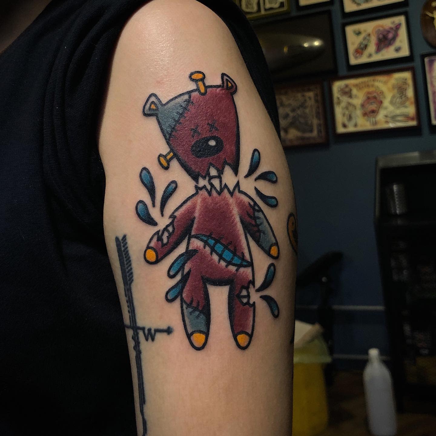1. Battered Teddy Bear Tattoo Ideas.