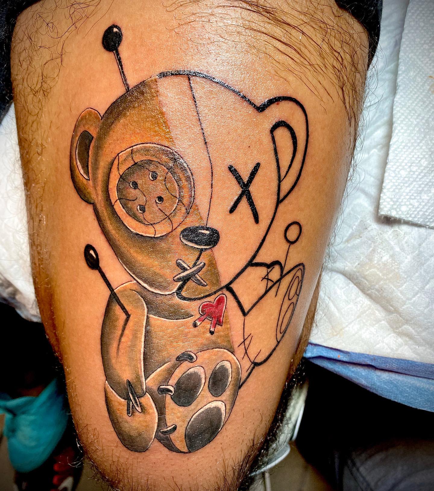Broken Teddy Bear Tattoo -elcayink
