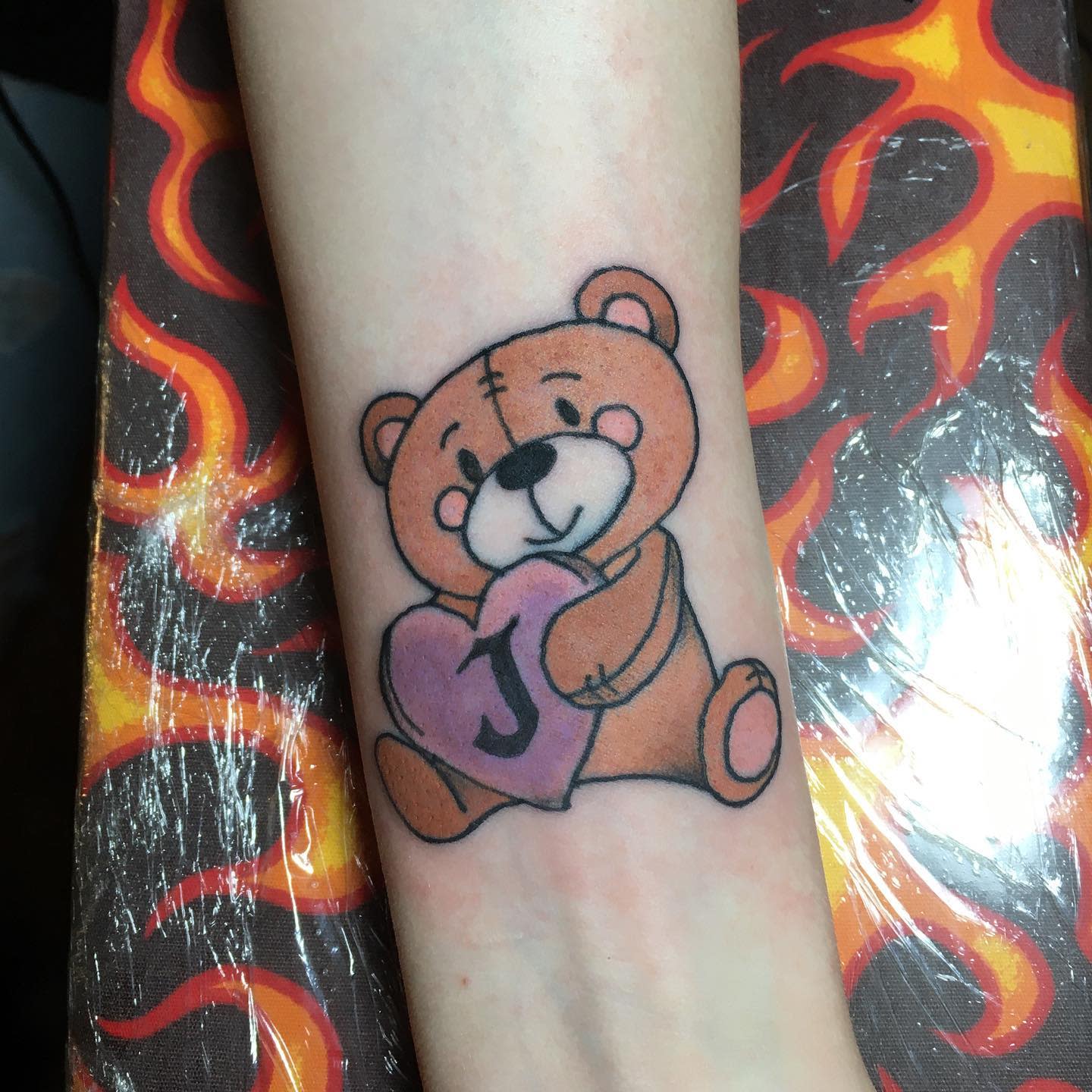 Heart Teddy Bear Tattoo -trinityblemings_tattoos