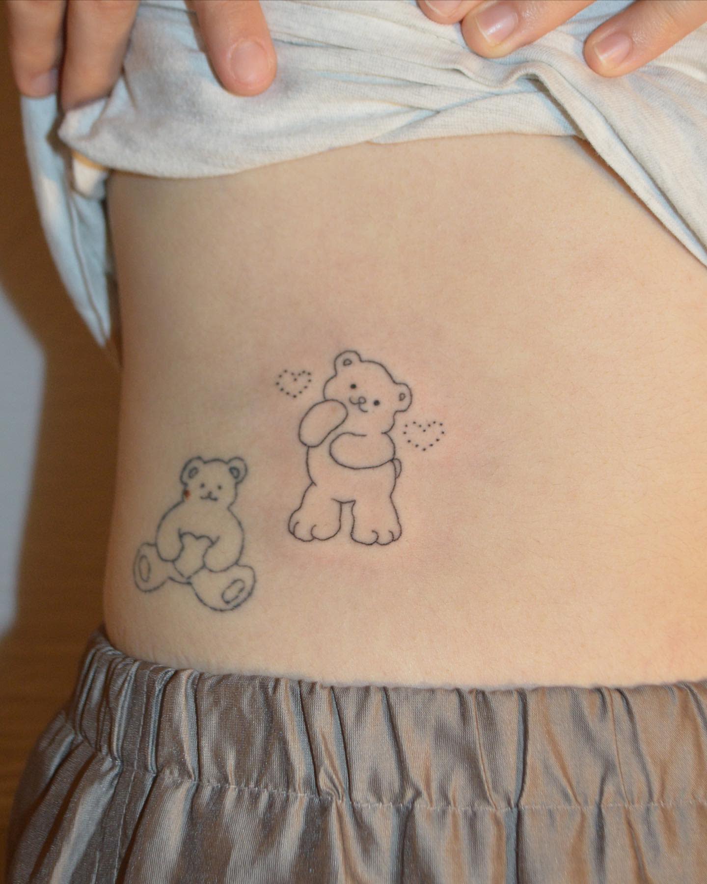 Outline Teddy Bear Tattoo -hairy.hehe.handpoke
