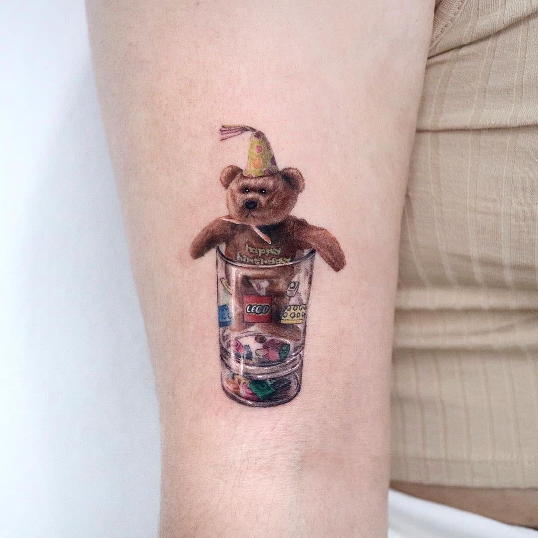 Realistic Teddy Bear Tattoo -inkedbooking