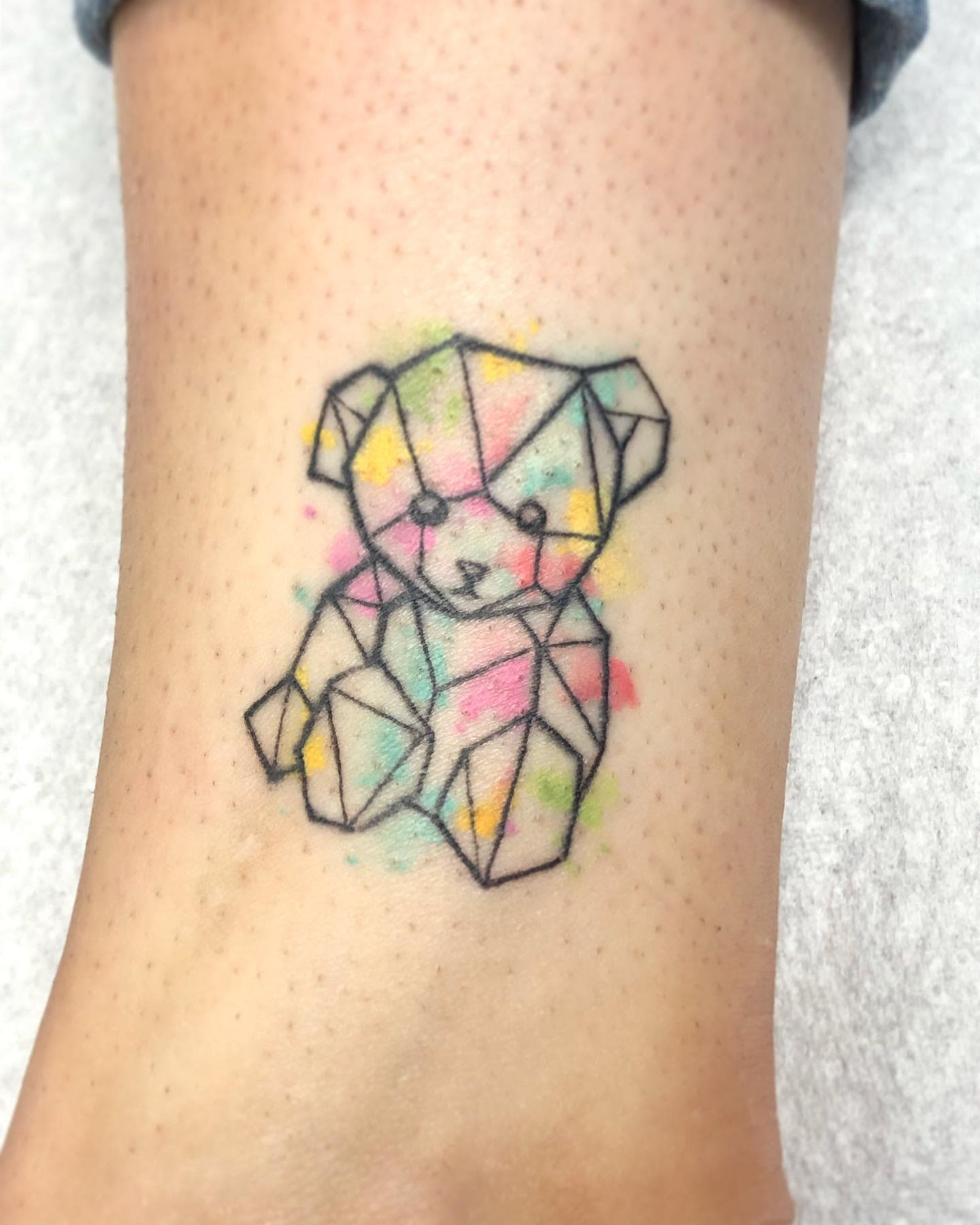 Watercolor Teddy Bear Tattoo -juliaseizure