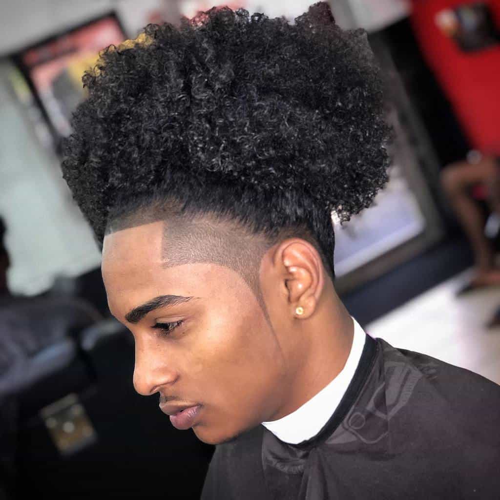 Temple Fade with Coily Hair