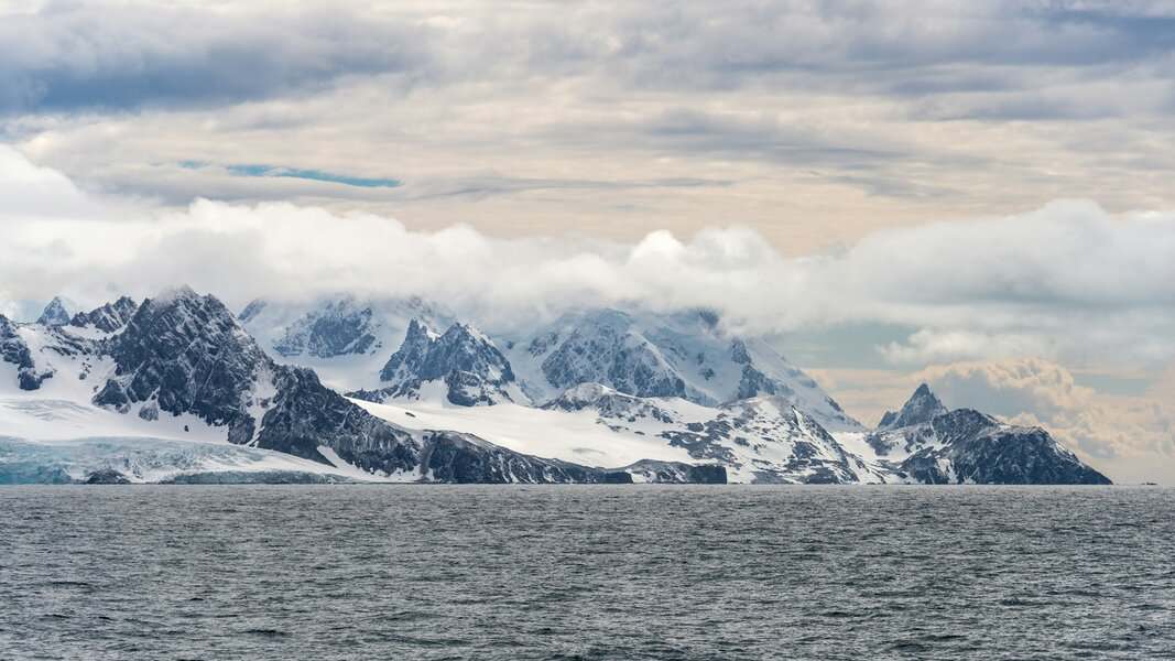 The forbidding coastline of Elephant Island, South Shetland Islands, Antarctica