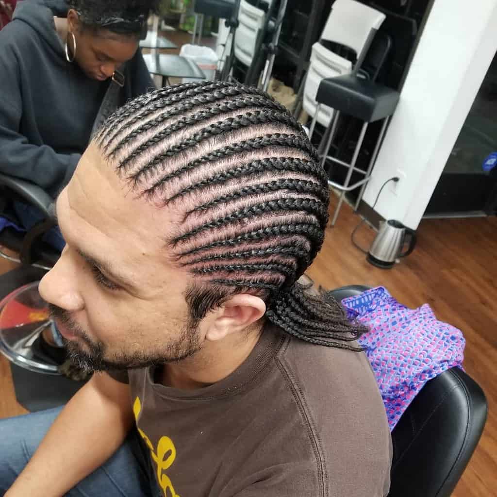 Thin And Small Cornrows Perfectly Styled From The Front To The Back
