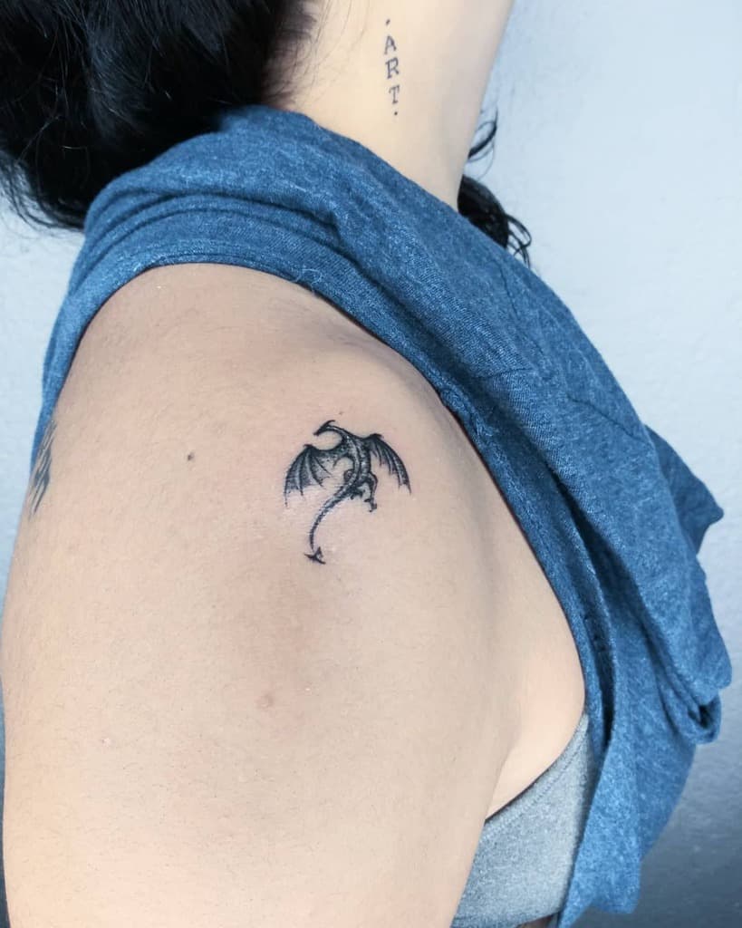 Tiny Game of Thrones Dragon Tattoo ene.tattoo.studio