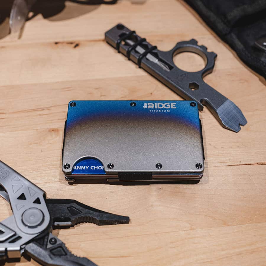 Ridge Titanium Wallet with Accessories
