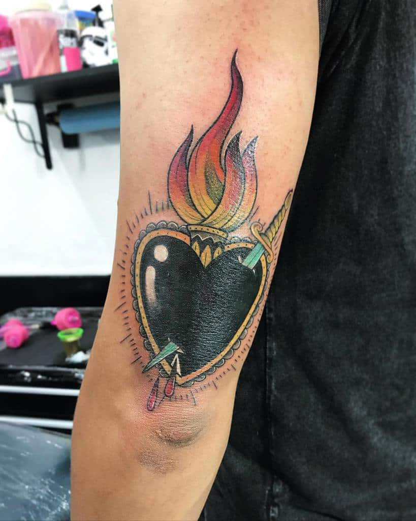 Traditional Black Heart Tattoo Roxydoll Art