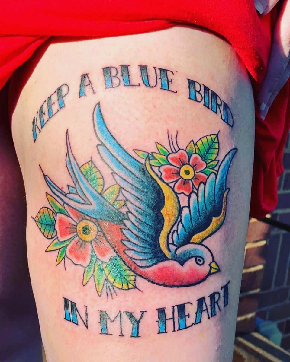 Traditionelles Bluebird Tattoo Bunnytleigh
