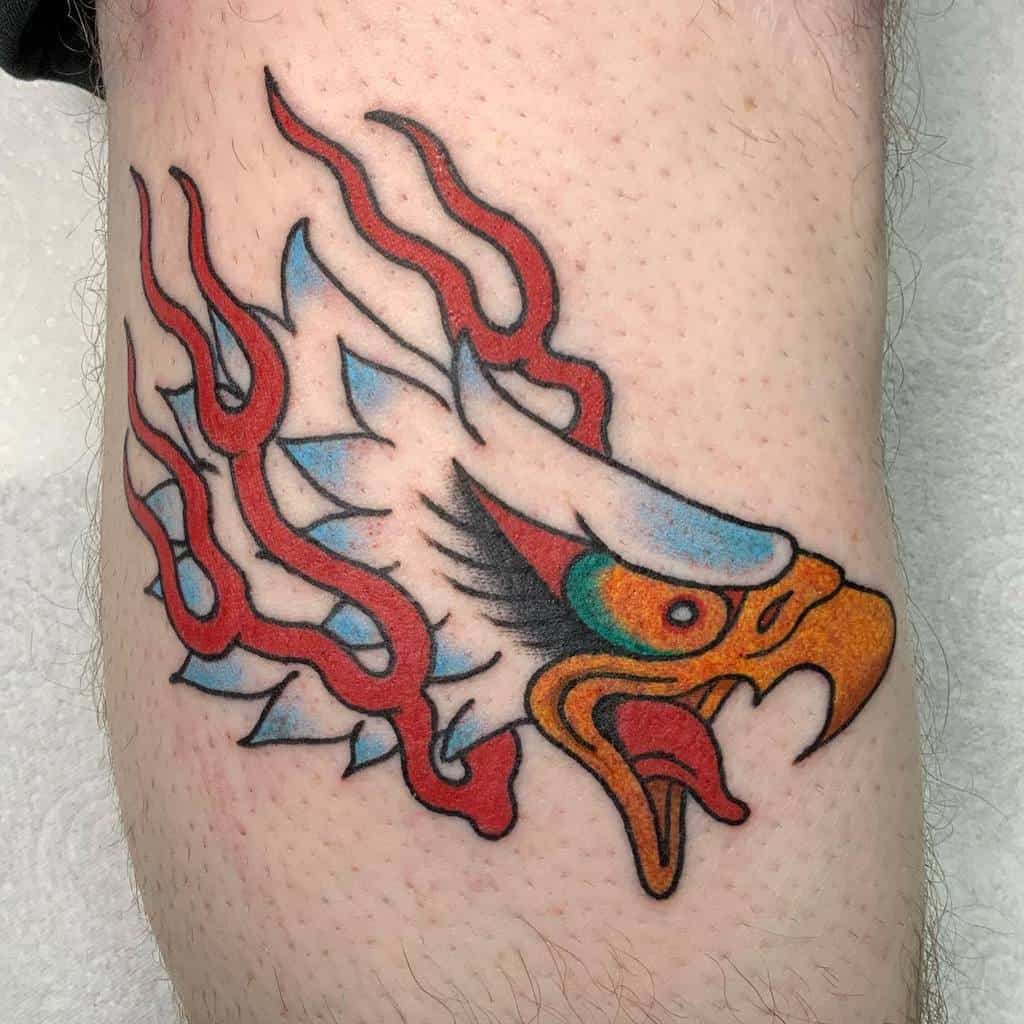 Traditional Eagle Head Tattoo aidenknowlestattoo