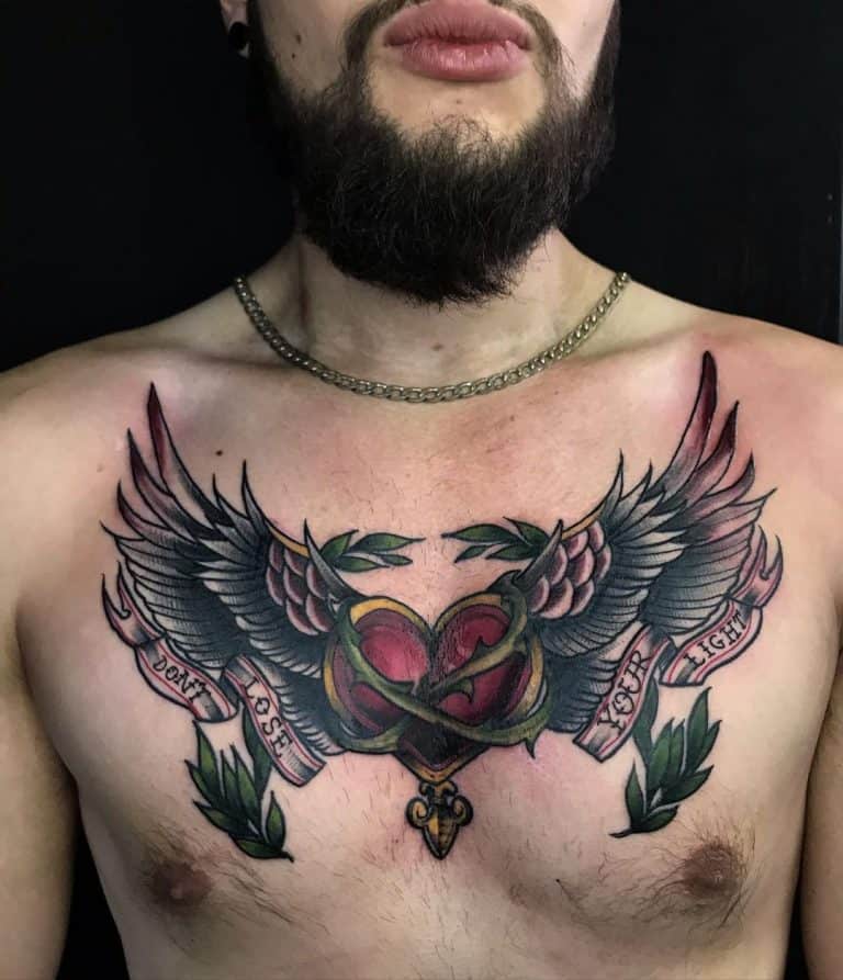 Heart With Wings Tattoo Ideas   Traditional Heart With Wings Tattoo  Plesstrange  768x893 