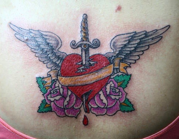 Traditional Heart With Wings Tattoo heartandskulltattooparlor