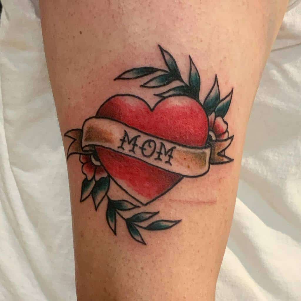 Traditional Mom Heart Tattoo rach.tattoos